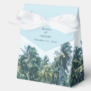 Caja Para Regalos Palmeras de acuarela tropical y boda de playa