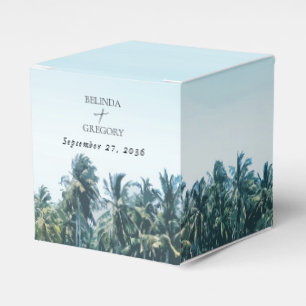 Caja Para Regalos Palmeras de acuarela tropical y boda de playa