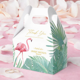 Caja Para Regalos Palmeras de Flamingo Tropical Dulce 16 ID922
