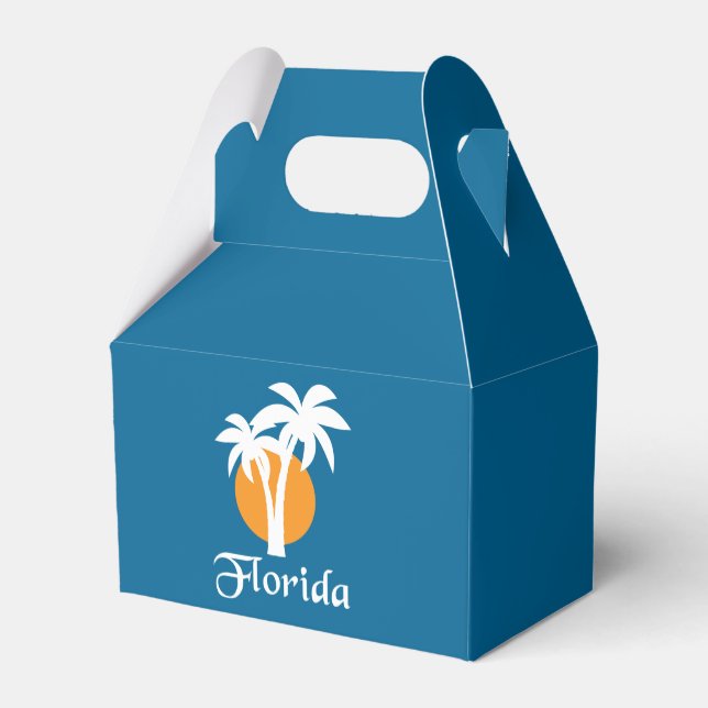 Caja Para Regalos Palmeras y sol naranja (Reverso)