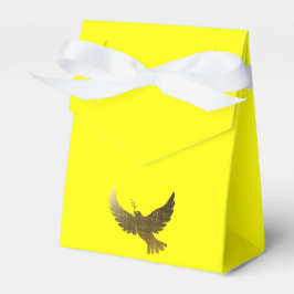 Caja Para Regalos Paloma Dorada Fe Bendice Paz Amor Patrón Dorado