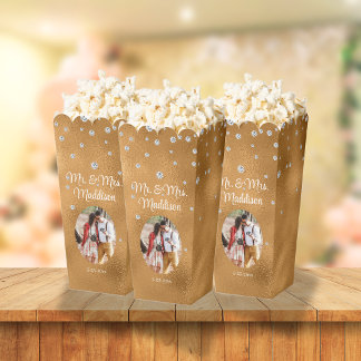 Caja Para Regalos Palomitas de boda elegantes de papel de aluminio y