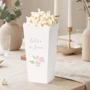 Caja Para Regalos Palomitas de boda florales en acuarela de marfil