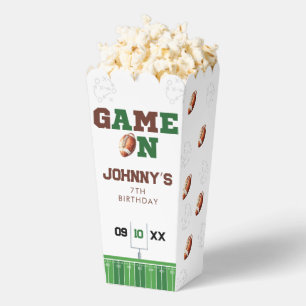 Caja Para Regalos Palomitas de cumpleaños de fútbol americano Game O