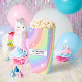 Caja Para Regalos Palomitas de cumpleaños número 1 de Arcoíris Color