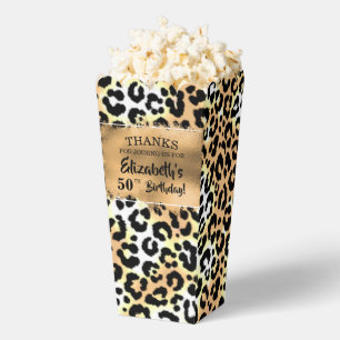 Caja Para Regalos Palomitas de imitación de lámina Leopardo