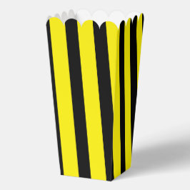 Caja Para Regalos Palomitas de maíz clásicas en rayas amarillas y ne