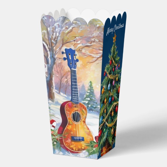 Caja Para Regalos Palomitas de Navidad Ukulele (Anverso)