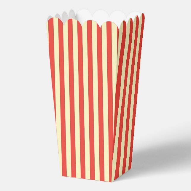 Caja Para Regalos Palomitas de Rayas Rojas Fiesta de Cumpleaños (Reverso )