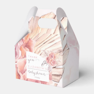 Caja Para Regalos Pampas Grass Baby Shower de rosas rosadas