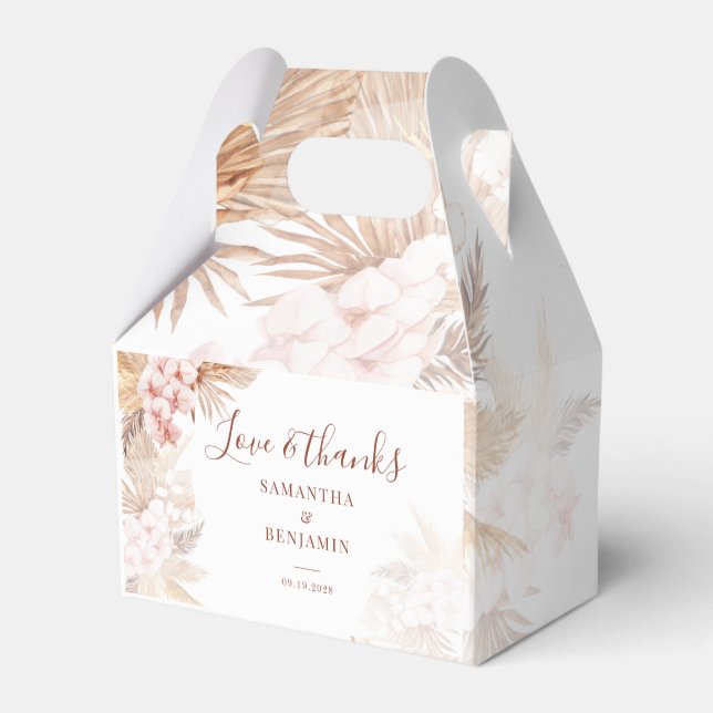 Caja Para Regalos Pampas Grass Boho Love and Gracias Boda (Front Side)