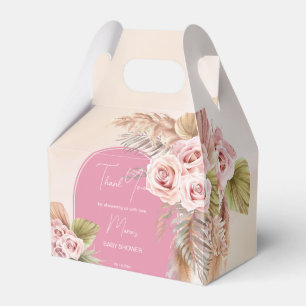 Caja Para Regalos Pampas hierba boquilla arco rosado bebé ducha