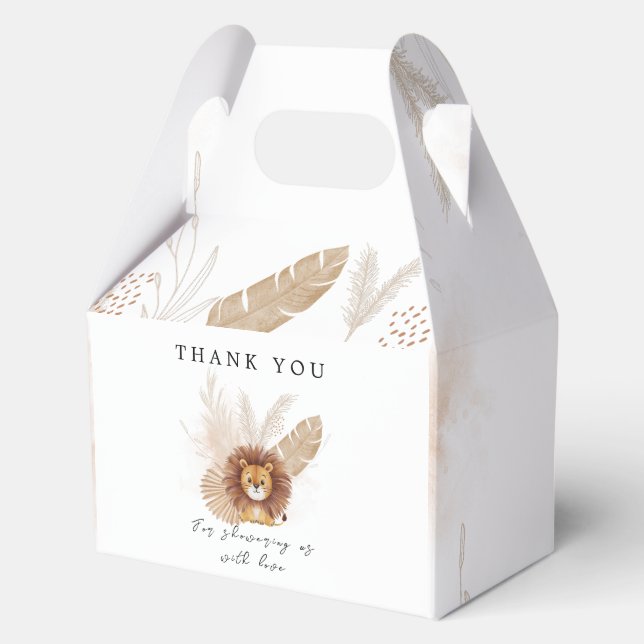 Caja Para Regalos Pampas linda ducha de bebé de león (Anverso)