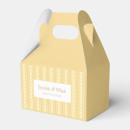 Caja Para Regalos Panadería de rayas amarillas y naranjas retro cora