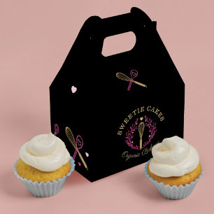Caja Para Regalos Panadería negra de oro rosado y de cocción Utensil