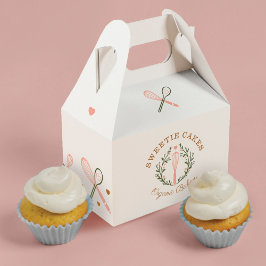 Caja Para Regalos Panadería verde oliva y rosa de los utensilios de