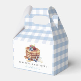 Caja Para Regalos Pancakes & Pacifiers Blue Gingham Boy Baby Shower