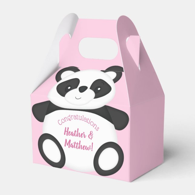 Caja Para Regalos Panda Bear Baby Shower (Front Side)