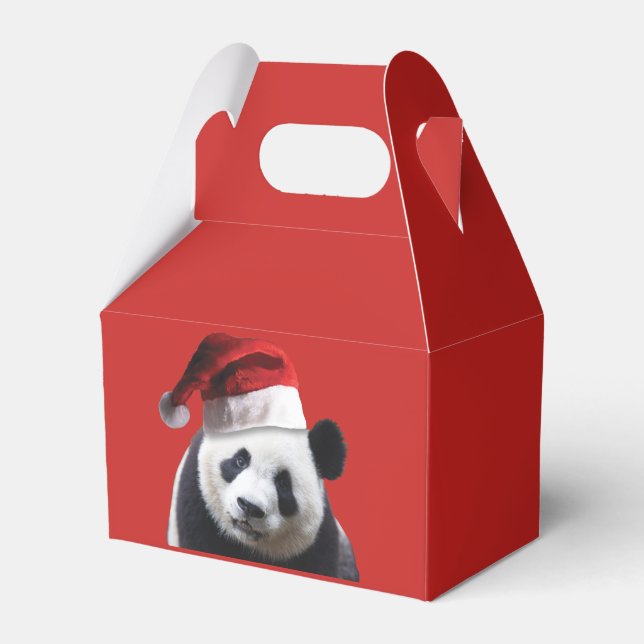 Caja Para Regalos Panda Bear Santa Claus (Front Side)
