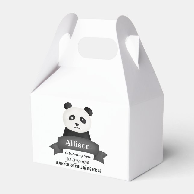 Caja Para Regalos Panda Birthday | Gracias (Front Side)