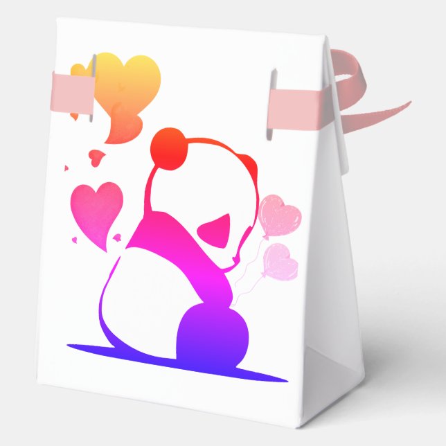 Caja Para Regalos panda en rosa (Reverso )