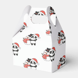 Caja Para Regalos Panda With Snowman In Winter For Christmas Favor B