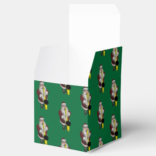 Caja Para Regalos Papá Noel jugando saxofón (Abierto)