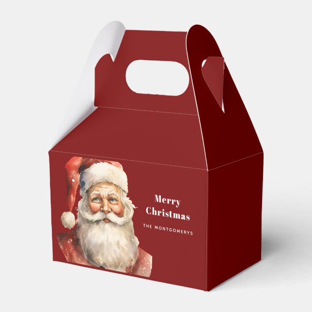 Caja Para Regalos Papá Noel Navidad Retro (Front Side)