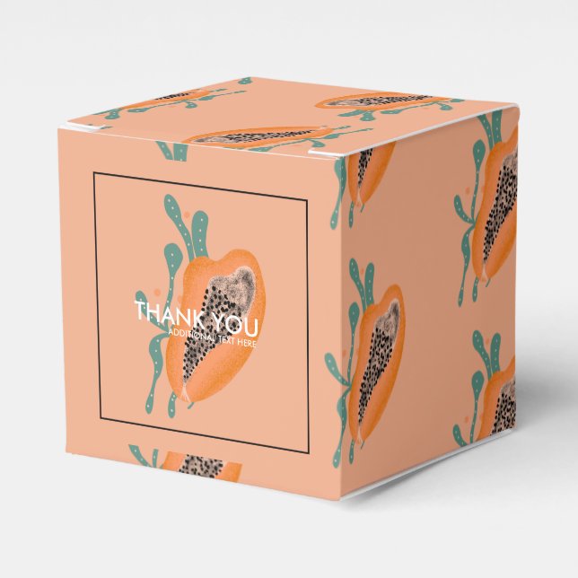 Caja Para Regalos Papaya Fruta Tropical Gracias Ducha Británica (Costado Anverso)