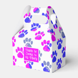 Caja Para Regalos Papel azul rosa de la silueta de la pata animal