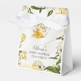 Caja Para Regalos Papel de Baby Shower del Fiesta de té floral verde