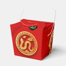 Caja Para Regalos Papel de la serpiente dorada roja para el año nuev
