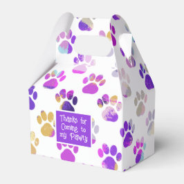 Caja Para Regalos Papel de Pawty con Silueta de Pata de Animal Morad