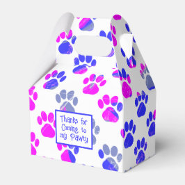 Caja Para Regalos Papel de Pawty de Silueta de Pata de Animal Azul R