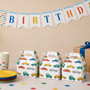 Caja Para Regalos Papel de regalo de cumpleaños con tema de transpor
