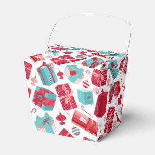 Caja Para Regalos Paquetes retros rojos y azules del navidad