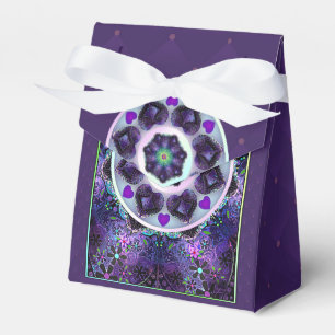 Caja Para Regalos Paraguas morados y corazones .7