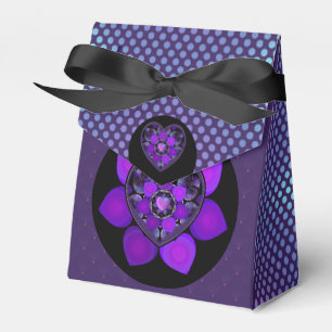 Caja Para Regalos Paraguas morados y corazones.7