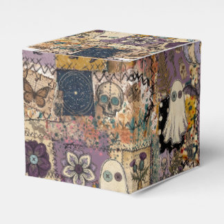 Caja Para Regalos Parche de Bruja en Morado y Azules Regalos Únicos