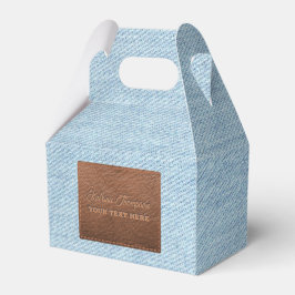 Caja Para Regalos Parche moderno de cuero textil para jeans de denim