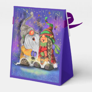 Caja Para Regalos Pareja abrazó a los gnomos cantando Navidades fel
