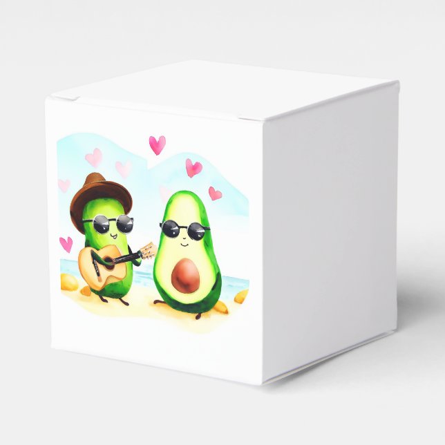 Caja Para Regalos Pareja Cute Aguacate (Costado Anverso)