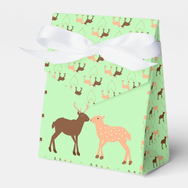 Caja Para Regalos Pareja de ciervos y boda personalizada de corazón  (Front Side)
