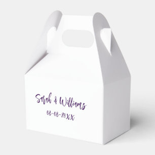 Caja Para Regalos Pareja de recién casados. Nombre fecha púrpura sim