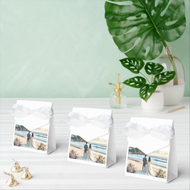 Caja Para Regalos Parejas de Playa de Boda (Múltiple)