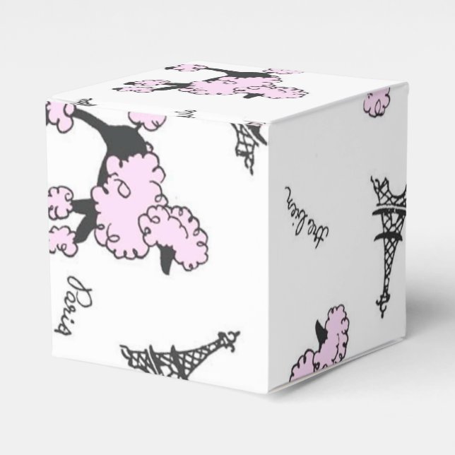Caja Para Regalos Paris France Poodle Favor Gift Box (Costado Anverso)