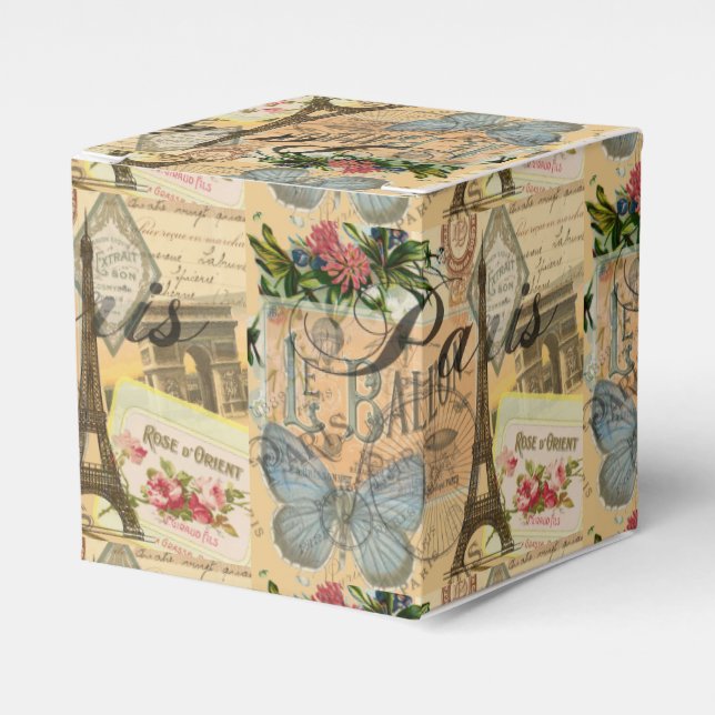 Caja Para Regalos París Francia Viajes de arte colorido (Costado Anverso)