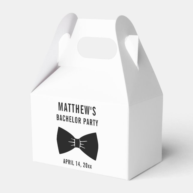 Caja Para Regalos Partido Bachelor Tuxedo Bow Tie Boda (Front Side)