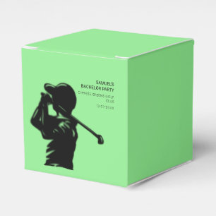 Caja Para Regalos Partido de Bachelor del Golfing Negro mínimo