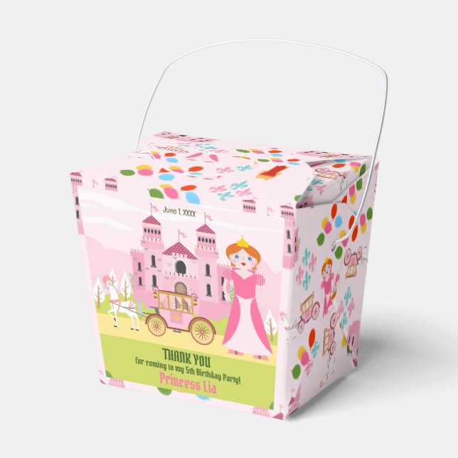 Caja Para Regalos Partido de Cumpleaños de la Princesa Real (Front Side)